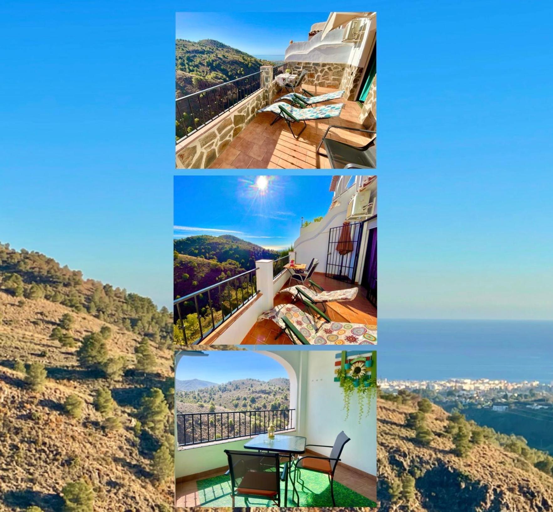 Apartamentos Axarquia , Frigiliana, Terraza Privada Con Vistas A La Montana Rio Y Al Mar Exterior photo