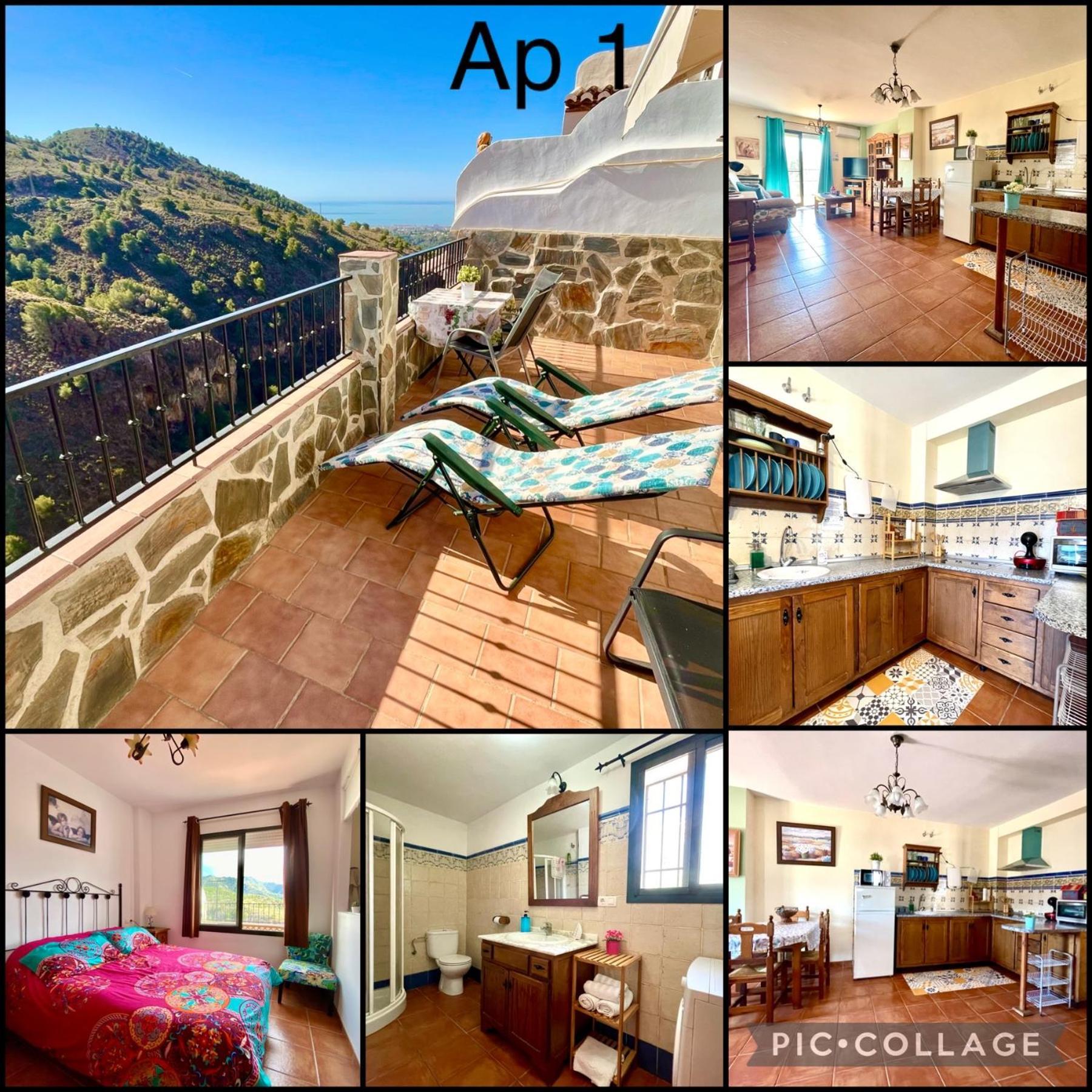 Apartamentos Axarquia , Frigiliana, Terraza Privada Con Vistas A La Montana Rio Y Al Mar Exterior photo